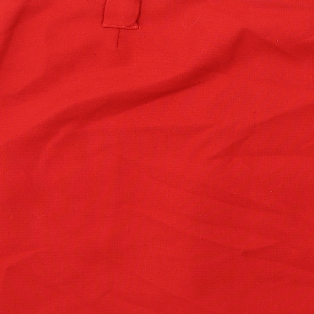 Per Una Womens Red Polyester A-Line Skirt Size 12 Zip