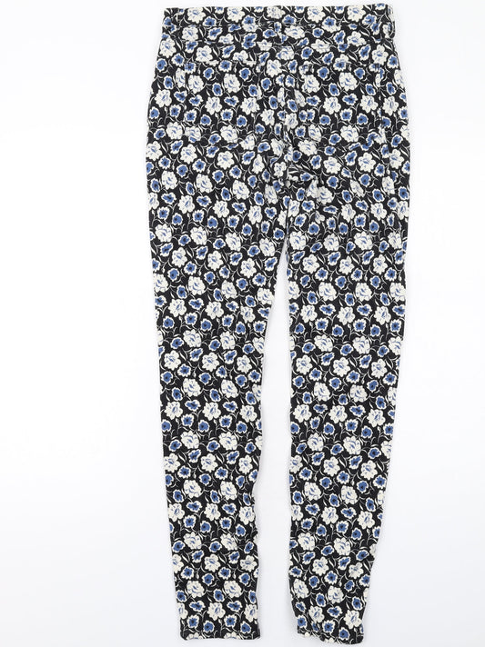 Uniqlo Womens Black Floral Cotton Skinny Jeans Size M L30 in Regular Button