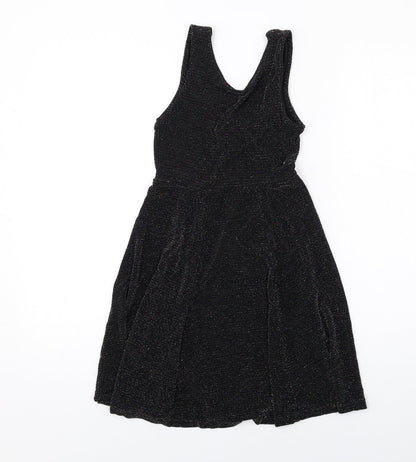 River Island Womens Black Polyester Fit & Flare Size 6 Scoop Neck Pullover
