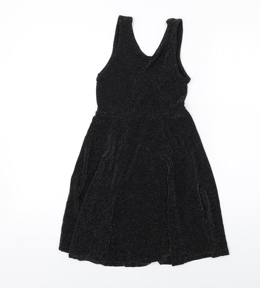 River Island Womens Black Polyester Fit & Flare Size 6 Scoop Neck Pullover