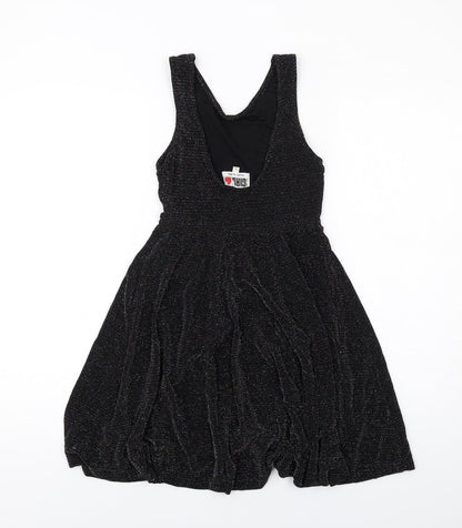 River Island Womens Black Polyester Fit & Flare Size 6 Scoop Neck Pullover