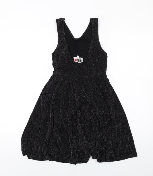 River Island Womens Black Polyester Fit & Flare Size 6 Scoop Neck Pullover