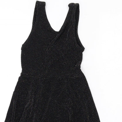 River Island Womens Black Polyester Fit & Flare Size 6 Scoop Neck Pullover