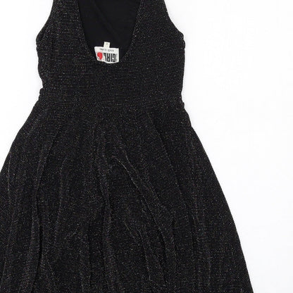River Island Womens Black Polyester Fit & Flare Size 6 Scoop Neck Pullover