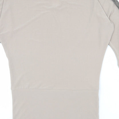 Rinascimento Womens Beige Polyester Jumper Dress Size M Boat Neck Pullover