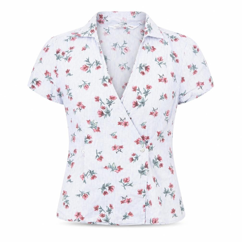 Womens UK Size S Zara Blue Wrap Blouse