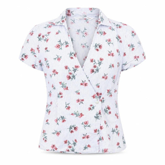 Womens UK Size S Zara Blue Wrap Blouse