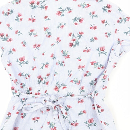 Womens UK Size S Zara Blue Wrap Blouse