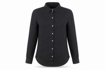 Womens UK Size 10 River Island Black Basic Button-Up