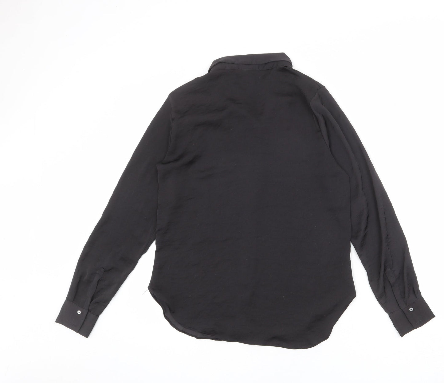 Womens UK Size 10 River Island Black Basic Button-Up