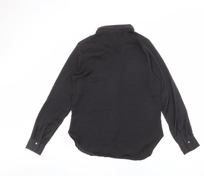 Womens UK Size 10 River Island Black Basic Button-Up