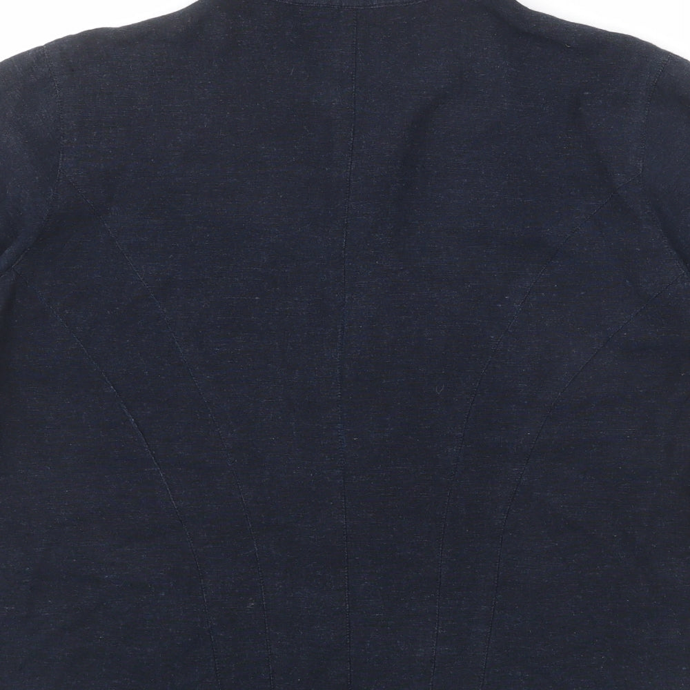 Spicy Womens Blue Viscose Basic Button-Up Size 16 Collared