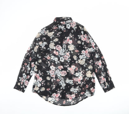 Womens UK Size 8 New Look Black Basic Button-Up