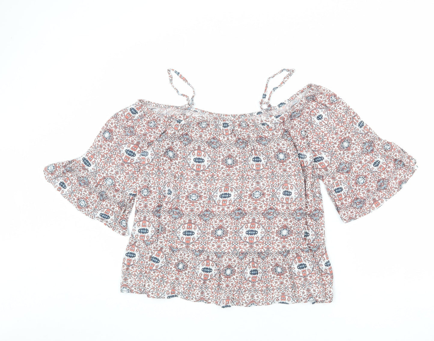 Womens UK Size 12 Marks and Spencer Multicoloured Basic Blouse