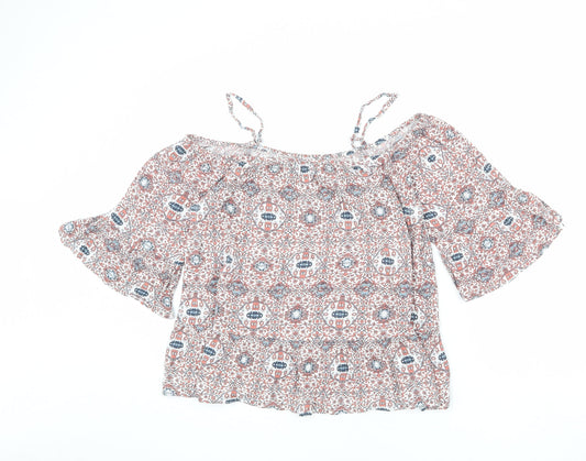 Womens UK Size 12 Marks and Spencer Multicoloured Basic Blouse