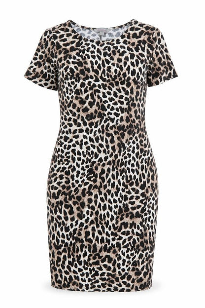 Dorothy Perkins Womens Multicoloured Animal Print Viscose Shift Size 14 Round Neck Pullover - Cheetah pattern