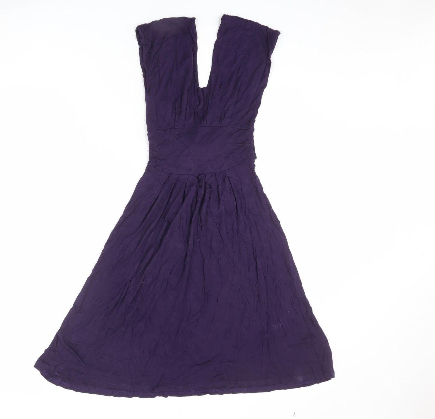 Dorothy Perkins Womens Purple Viscose Fit & Flare Size 8 V-Neck Pullover