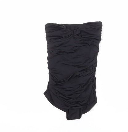 ASOS Womens Black Polyamide One Piece Size 10 - Ruched