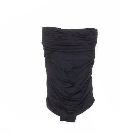 ASOS Womens Black Polyamide One Piece Size 10 - Ruched