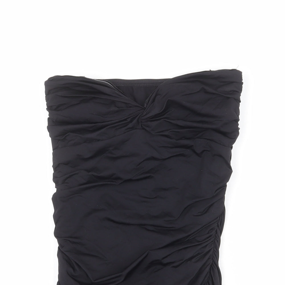 ASOS Womens Black Polyamide One Piece Size 10 - Ruched