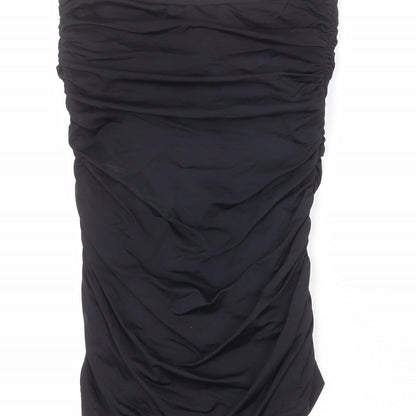 ASOS Womens Black Polyamide One Piece Size 10 - Ruched