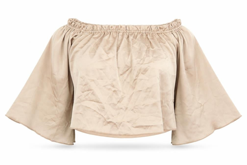 Womens UK Size 8 Diffuse Gold Cropped Blouse