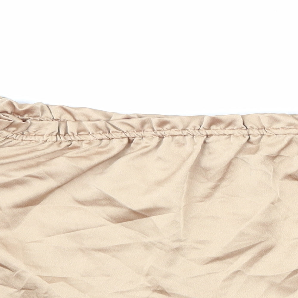 Womens UK Size 8 Diffuse Gold Cropped Blouse