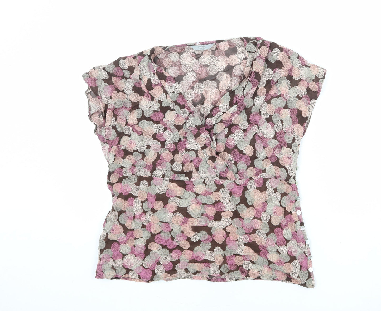 Womens UK Size 12 Marks and Spencer Multicoloured Basic Blouse