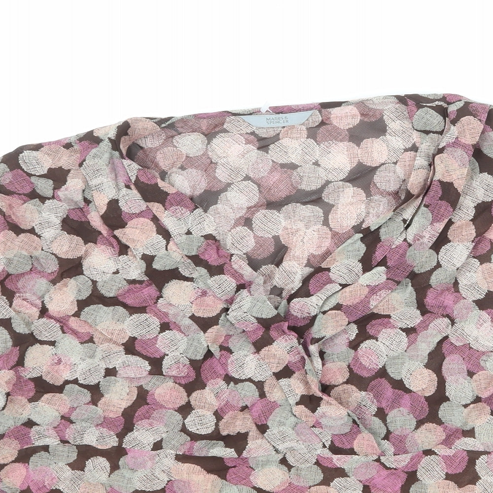 Womens UK Size 12 Marks and Spencer Multicoloured Basic Blouse