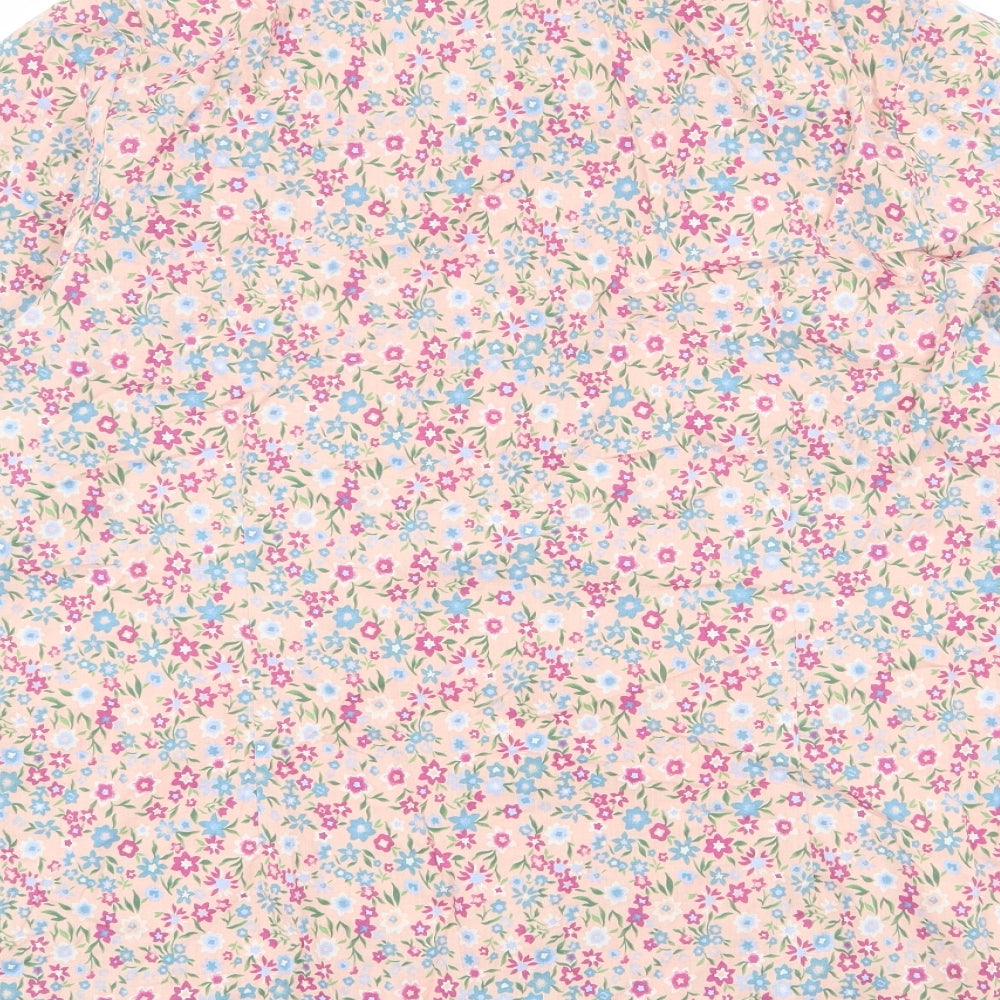 Cotton Traders Womens Pink Floral Cotton Basic Button-Up Size 22 Collared