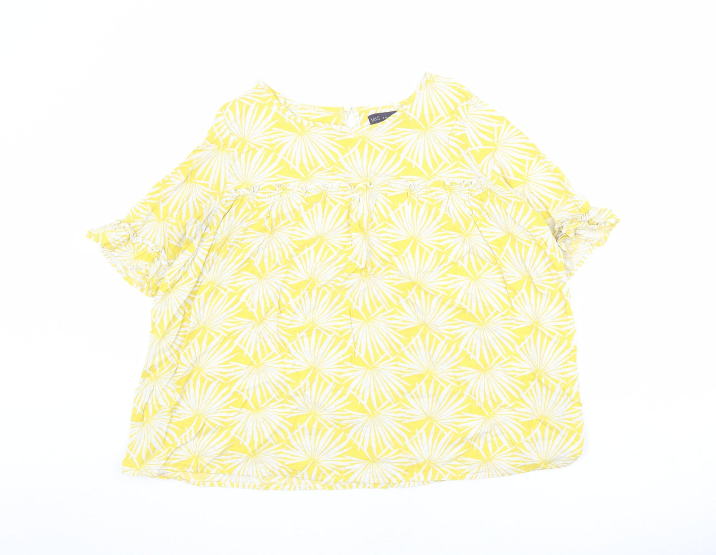 Womens UK Size 10 Marks and Spencer Yellow Basic Blouse