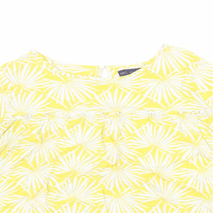 Womens UK Size 10 Marks and Spencer Yellow Basic Blouse