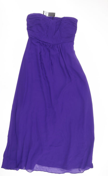 Debut Womens Purple Polyester Ball Gown Size 14 Off the Shoulder Zip - Detachable straps included