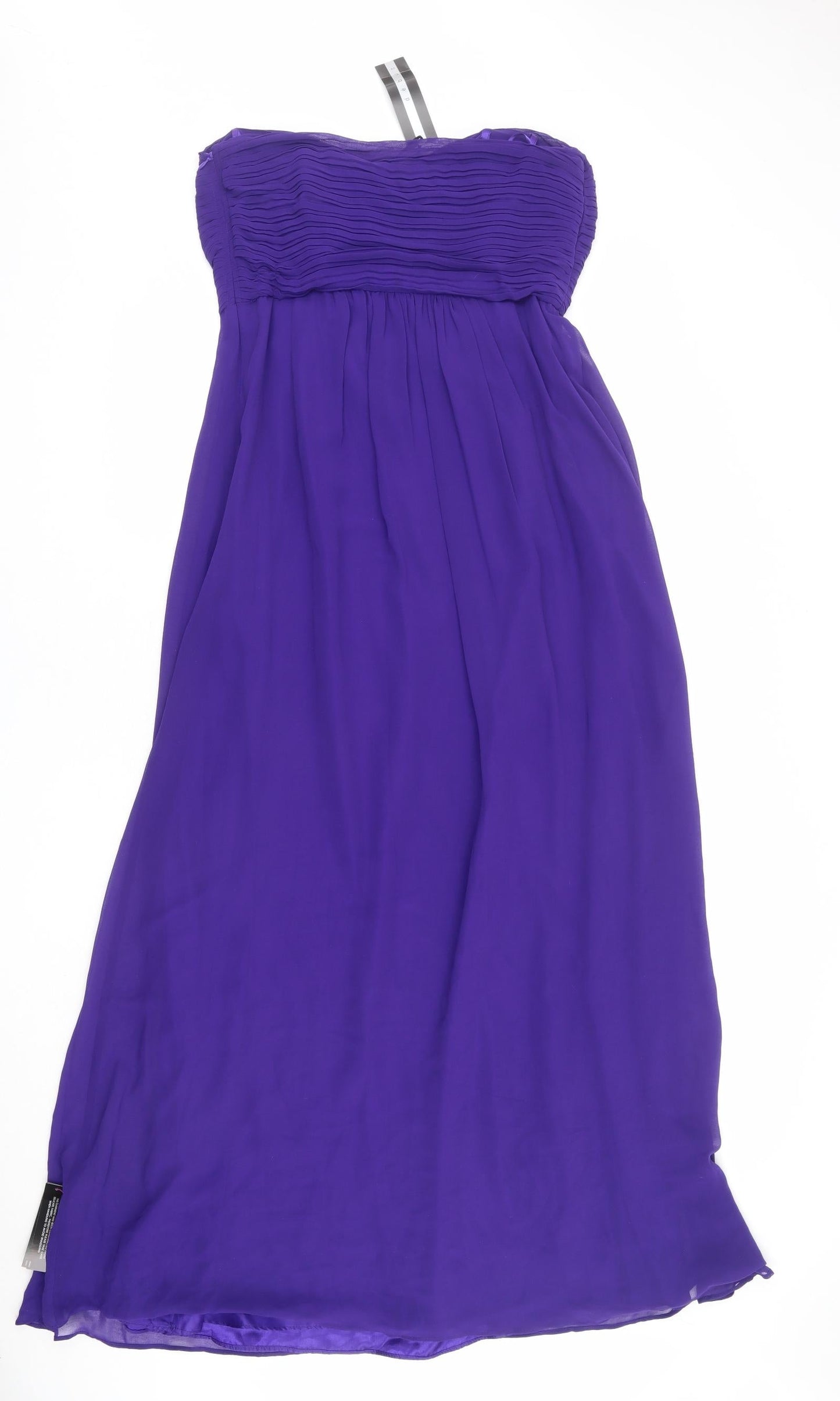 Debut Womens Purple Polyester Ball Gown Size 14 Off the Shoulder Zip - Detachable straps included