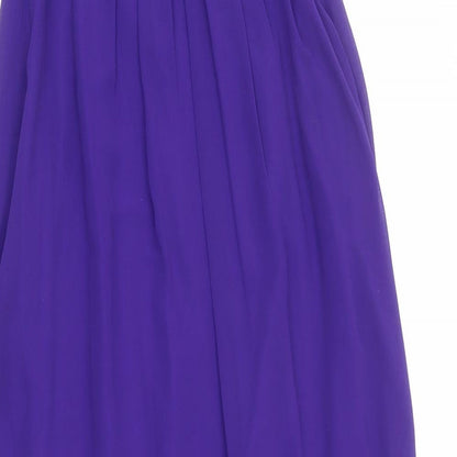 Debut Womens Purple Polyester Ball Gown Size 14 Off the Shoulder Zip - Detachable straps included
