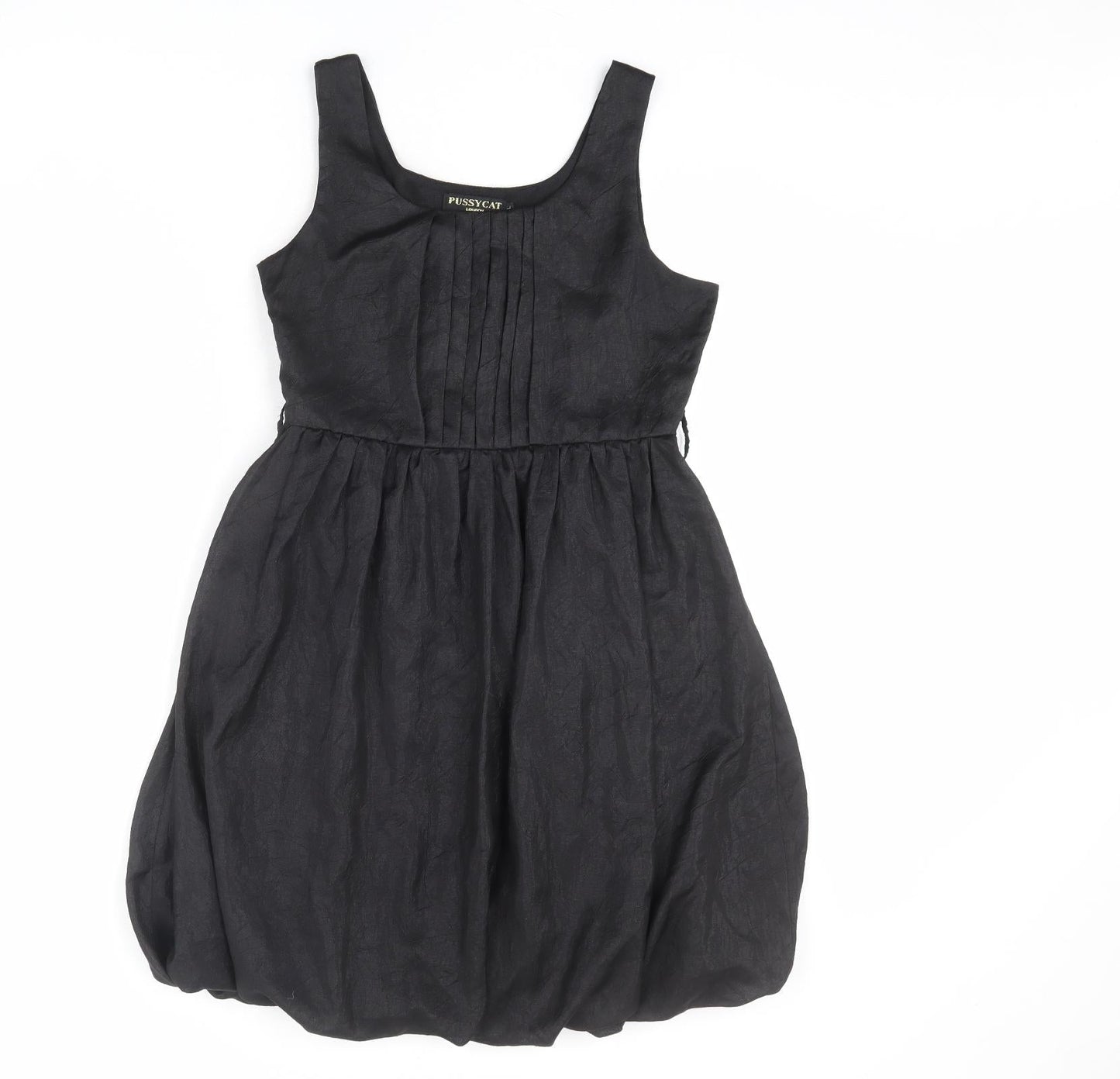 Pussycat London Womens Black Polyester Slip Dress Size M Scoop Neck Zip - Size M-L