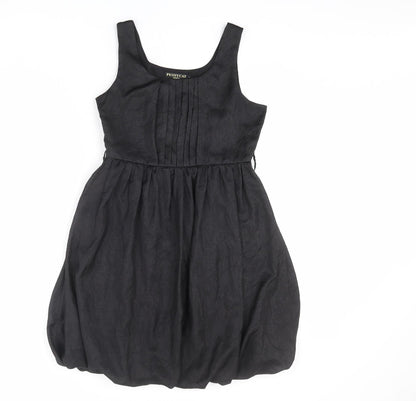 Pussycat London Womens Black Polyester Slip Dress Size M Scoop Neck Zip - Size M-L