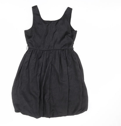 Pussycat London Womens Black Polyester Slip Dress Size M Scoop Neck Zip - Size M-L