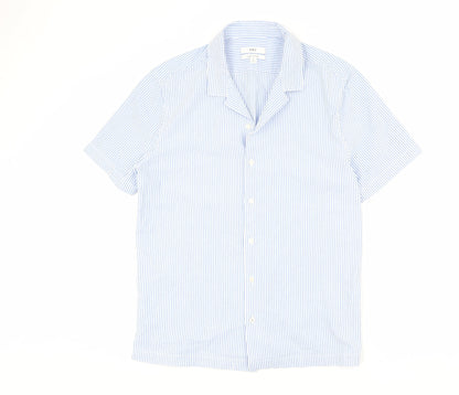 Mens UK Size M Marks and Spencer Blue  Button-Up Short Sleeve Casual Shirt