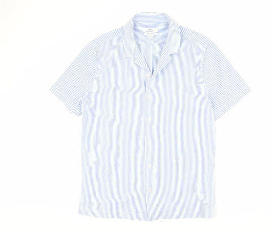 Mens UK Size M Marks and Spencer Blue  Button-Up Short Sleeve Casual Shirt