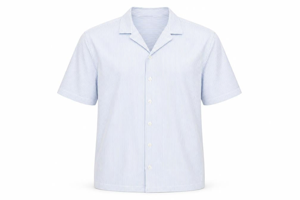 Mens UK Size M Marks and Spencer Blue  Button-Up Short Sleeve Casual Shirt
