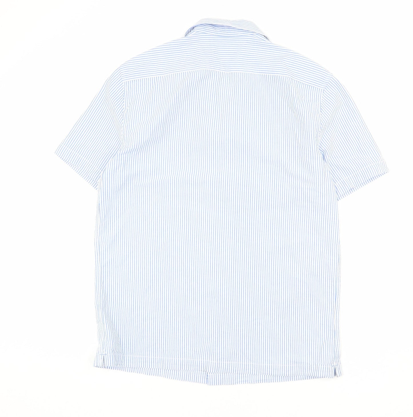 Mens UK Size M Marks and Spencer Blue  Button-Up Short Sleeve Casual Shirt