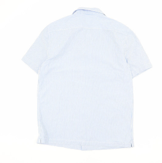 Mens UK Size M Marks and Spencer Blue  Button-Up Short Sleeve Casual Shirt