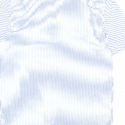Mens UK Size M Marks and Spencer Blue  Button-Up Short Sleeve Casual Shirt