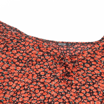 Nasty Gal Womens Multicoloured Floral Polyester Basic Blouse Size 20 Boat Neck