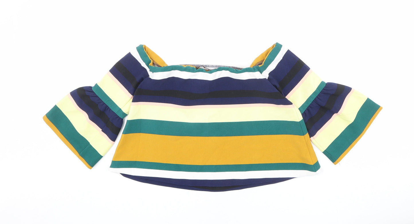 Womens UK Size M Zara Multicoloured Basic Blouse
