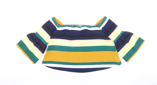 Womens UK Size M Zara Multicoloured Basic Blouse