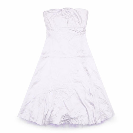 Warehouse Womens Purple Acrylic Ball Gown Size 8 Off the Shoulder Zip - Tulle underskirt