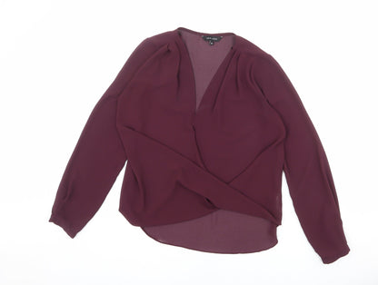 Womens UK Size 10 New Look Red Basic Blouse