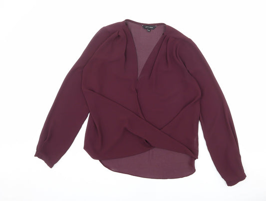 Womens UK Size 10 New Look Red Basic Blouse